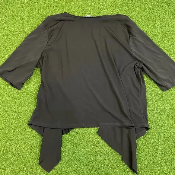 Vintage Naïf Black Half Sleeve Open Front Cardigan Sweater Sz L - Picture 5 of 5